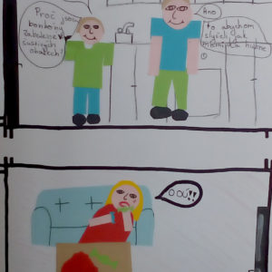 Komiks z barevného papíru