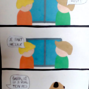 Komiks z barevného papíru