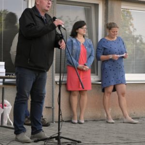 Starosta obce Deblín při projevu